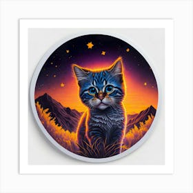 Cat Colored Sky (122) Art Print