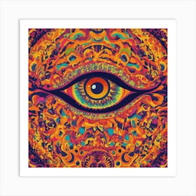 Design Psychedelic Eyes Pattern (2) Art Print