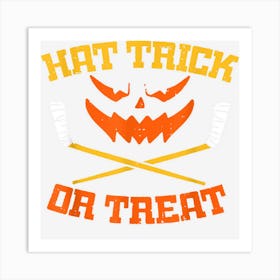 Halloween Ice Hockey Hat Trick Or Treat Ice Hockey Player Art Print