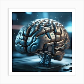 Brain On A Computer 8 Art Print