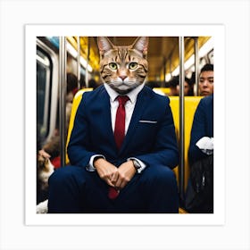 Cat In A Suit 1 Art Print