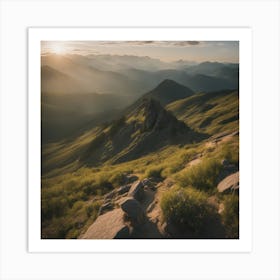 Sunrise In The Mountains 1 Art Print