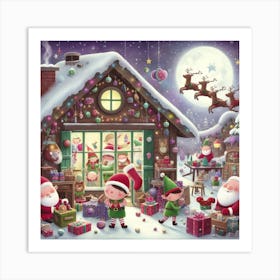 Santa'S Workshop Art Print