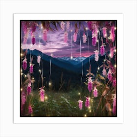 Fairy Lights In The Mountains Art Print
