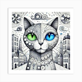 Jasper Mist City Cat Art Print