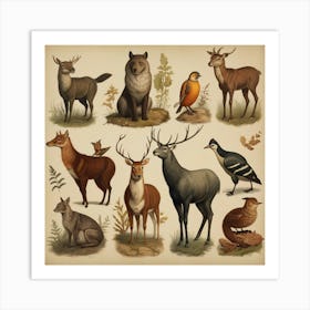 Default Default Vintage Animals For Defferent Seasons Aestethi 1 (1) Art Print