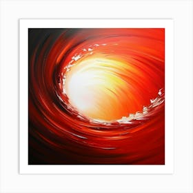 Abstract Red Swirl Painting Art Print