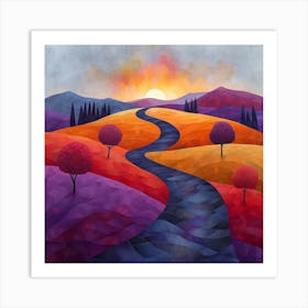 Road To The Sunset Art Print