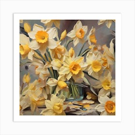 Daffodils Flowers 3 Art Print