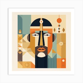 Abstract Portrait Of A Man Art Print