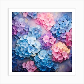 Abstract Hydrangeas Art Print