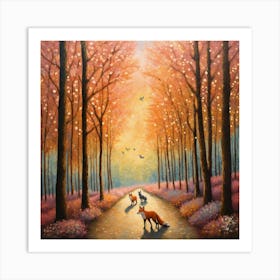 Leash of foxes 1 Art Print