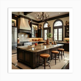 Large Kitchen With Island Art Print