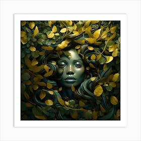 Green Woman Art Print