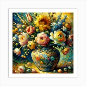 Sunflowers In A Vase - Van Gogh Wall Art Art Print