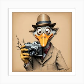 Duck With A Camera 1 Art Print