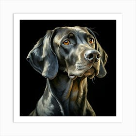 Black Dog Portrait With Brown Eyes 1 Art Print