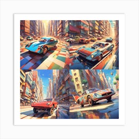 Cars In The City 3 Art Print