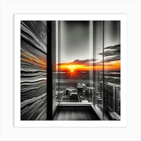 Sunset From A Window Art Print