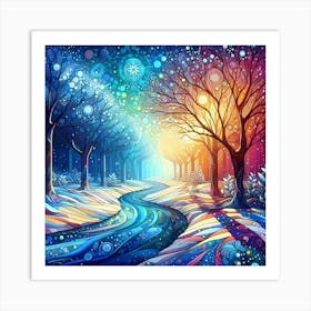 Snowy Winter Forest Art Print