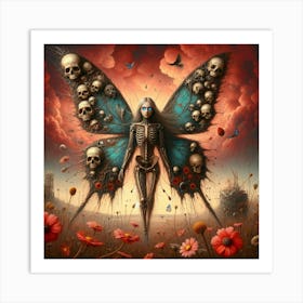 Skeleton Butterfly Art Print