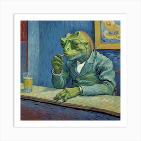 Gentleman Chameleon in a Bar Art Print