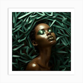 Afro-American Woman With Green Eyes Art Print