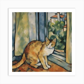 Cat By The Window 4 Art Print