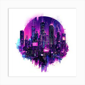 Cityscape.Generated AI. Wall Art Print 3 Art Print