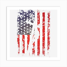 Lineman American Flag Usa Patriotic Lineman Gift Lineman Art Print