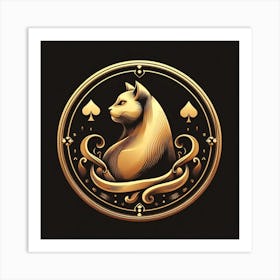 Gold Cat Logo Art Print