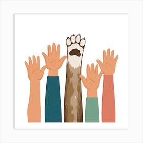 Paws Up Art Print