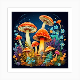 Mushroom Garden 5 Art Print