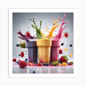 Fruit Smoothie Splash Art Print