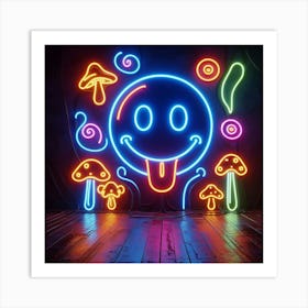 Psychedelic Neon Sign Art Print