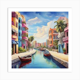 Canals Of Dubai Art Print