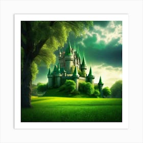green castle and green sky Art Print