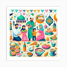 Muslim Family 1 Art Print