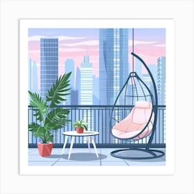 Balcony With Swing Chair 5 Art Print