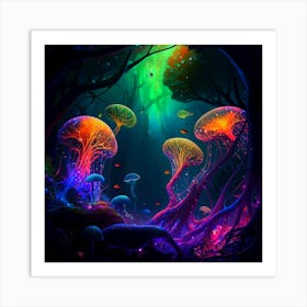 Psychedelic Forest 2 Art Print