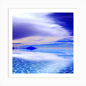 Blue Sky With Clouds Salar de Uyuni Art Print