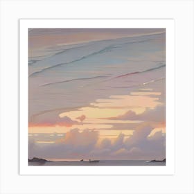 Sunset Over The Ocean 2 Art Print