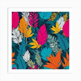 Tropical Leaves Seamless Pattern 2 Art Print