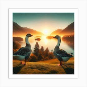 Love Geese Art Print