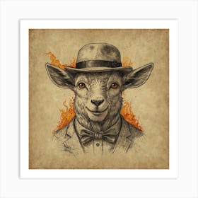 Goat In A Suit 3 Art Print