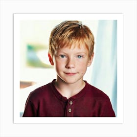 Firefly Adorable Strawberry Blond Boy With Freckles And Blue Eyes 81525 Art Print