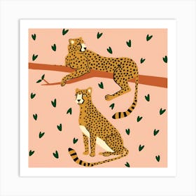 Two Cheetahs Art Print