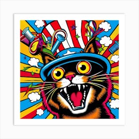 Patriotic Cat Art Print