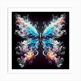 Butterfly On A Black Background Art Print