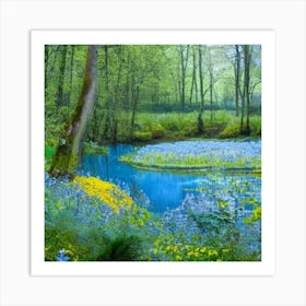 Bluebells In The Magical Woods Art Print